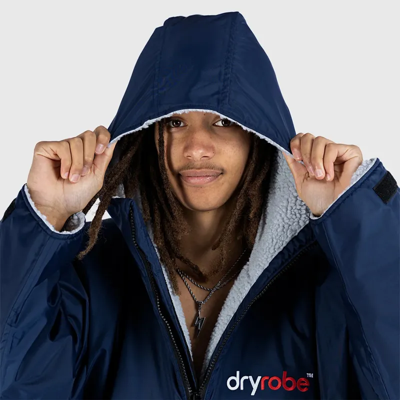 Dryrobe Advance Long Sleeve Change Robe in Navy/Grey-4