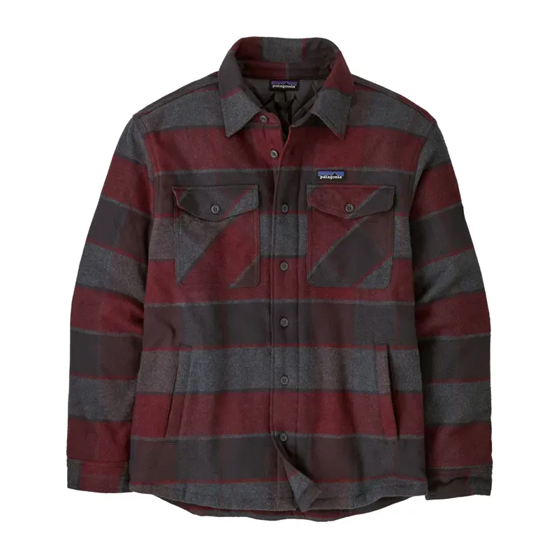 Patagonia Lightweight Insulated Fjord Flannel Shirt in William: Ink Black