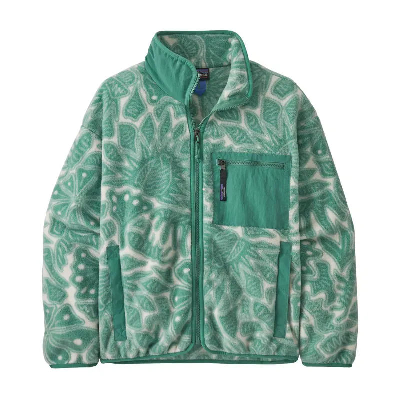 Patagonia Womens' Synchilla Fleece Jacket in Bees and Flowers: Heartleaf Green