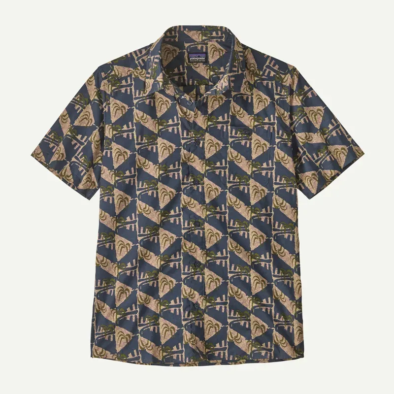 Patagonia Men's Go-To Shirt in Jaguar Geo: Dolomite Blue