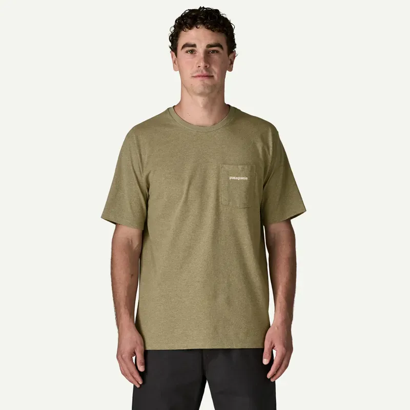 Patagonia Boardshort Logo Pocket Responsibili-Tee in Gumtree Green-1