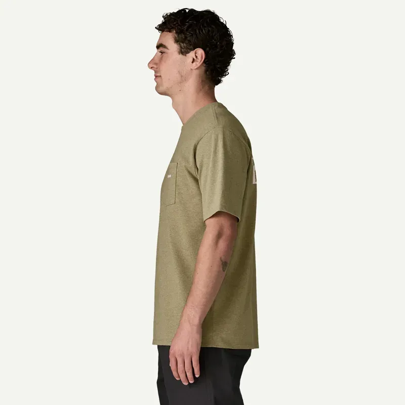 Patagonia Boardshort Logo Pocket Responsibili-Tee in Gumtree Green-4