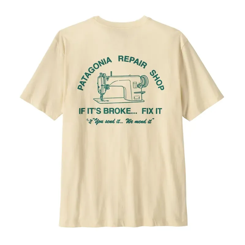 Patagonia Men's Repair Shop T-Shirt in Undyed Natural