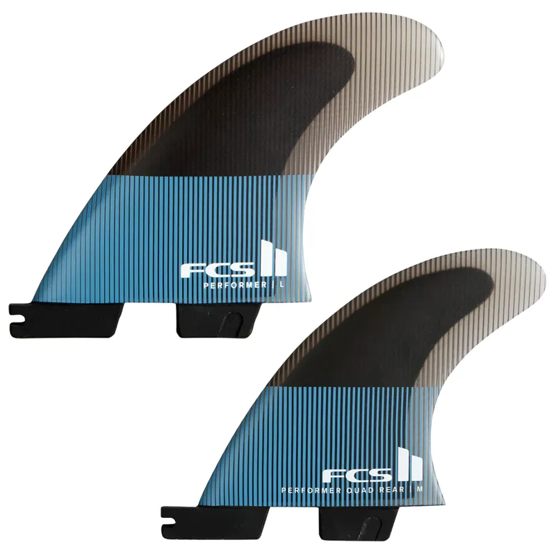FCS II Performer PC Quad Fin Set in Tranquil Blue