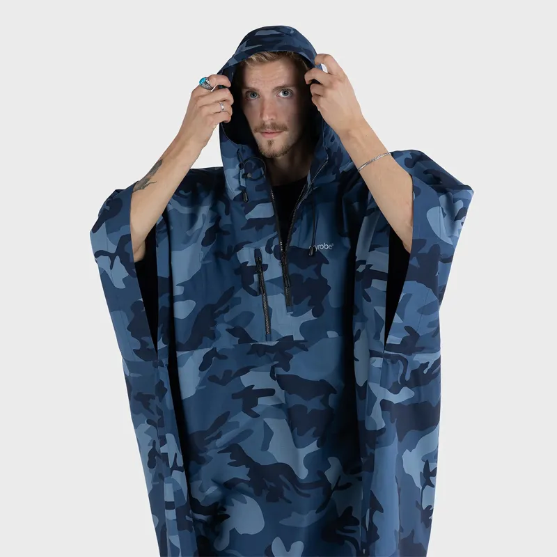 Dryrobe Adults Waterproof Poncho in Blue Camo-1