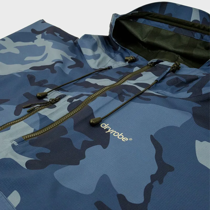 Dryrobe Adults Waterproof Poncho in Blue Camo-4