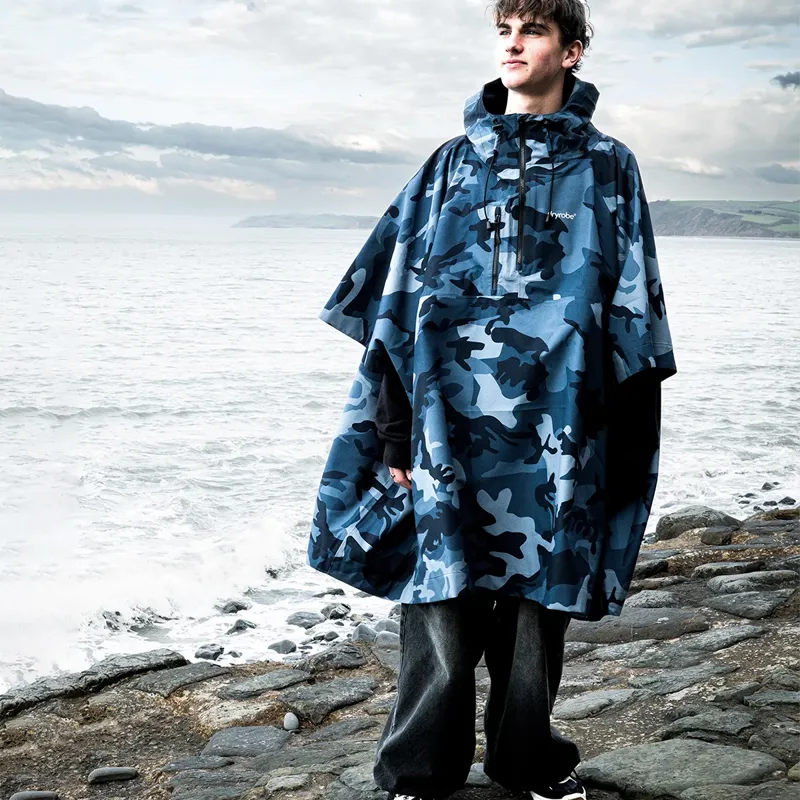 Dryrobe Adults Waterproof Poncho in Blue Camo-5