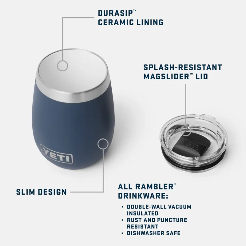 Yeti Rambler 10oz Ceramic Lined Wine Tumbler in White-2