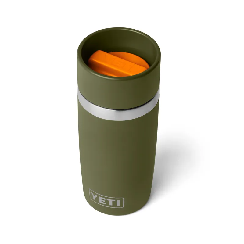 Yeti Rambler 12oz Travel Bottle in Olive/King Crab Orange
