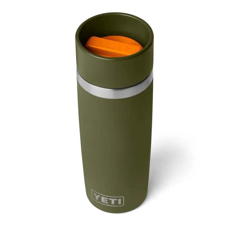 Yeti Rambler 16oz Travel Bottle in Olive/King Crab Orange