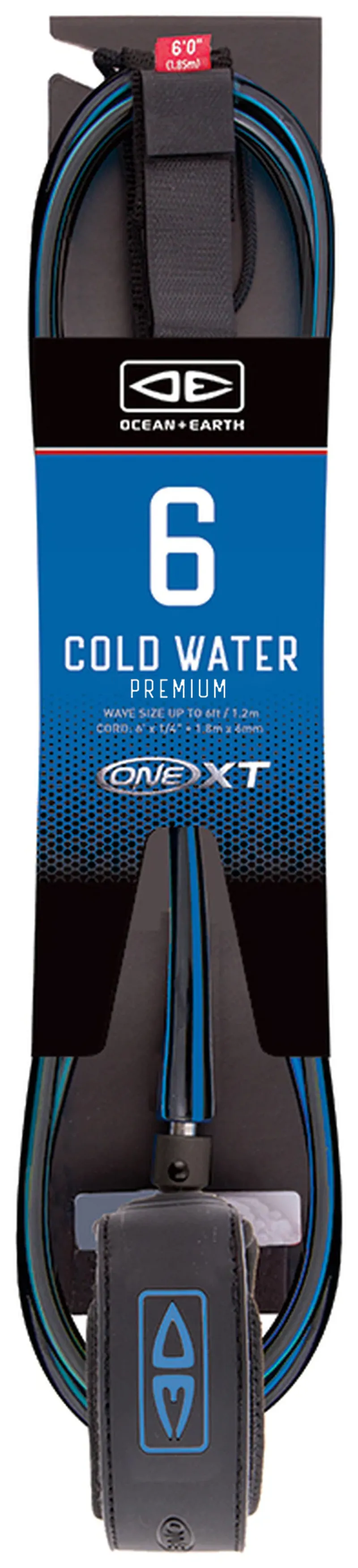 Ocean and Earth 1XT Coldwater Premium Leash in Black-Blue-1