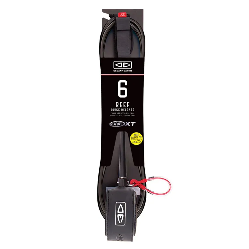 Ocean and Earth 1XT Quick Release 6ft Leash in Black-1