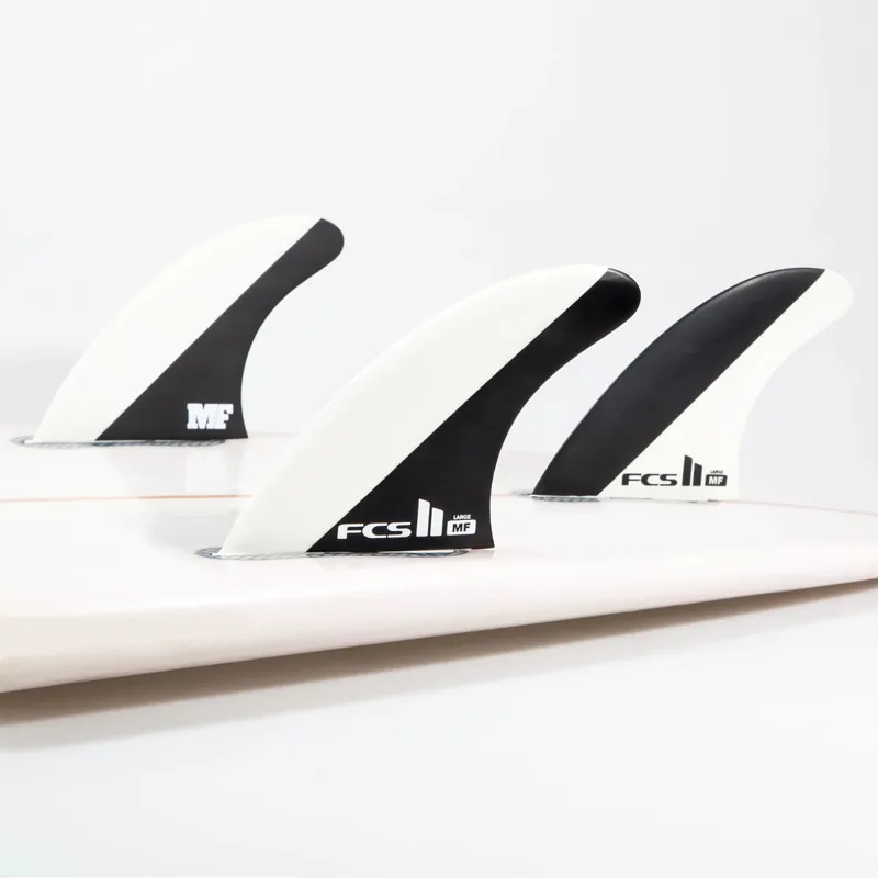 FCS II Mick Fanning PC Tri Fin Set in Black-White-1
