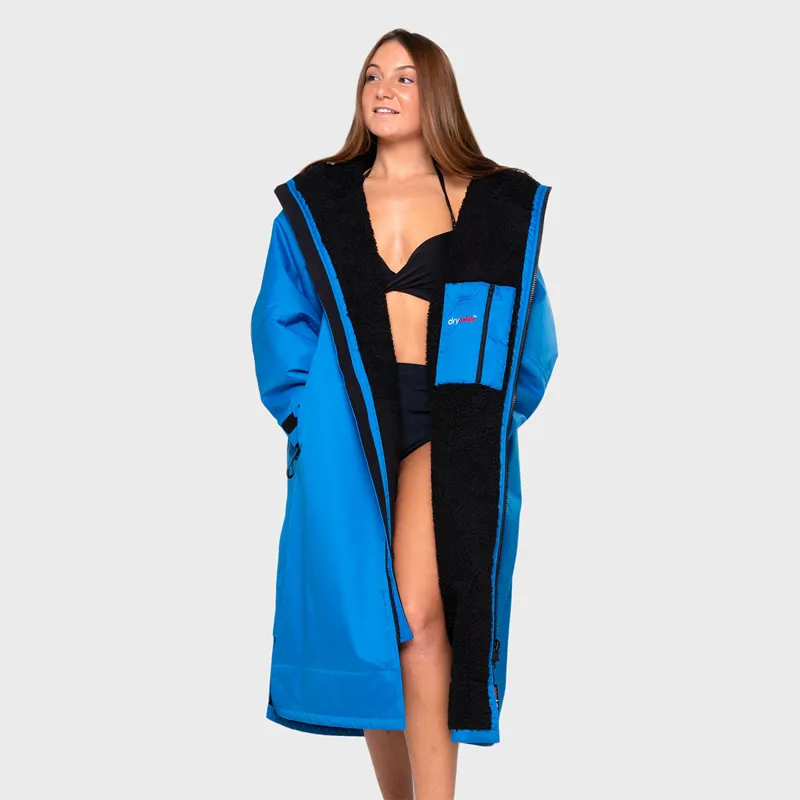 Dryrobe Advance Long Sleeve Change Robe in Cobalt Blue/Black
