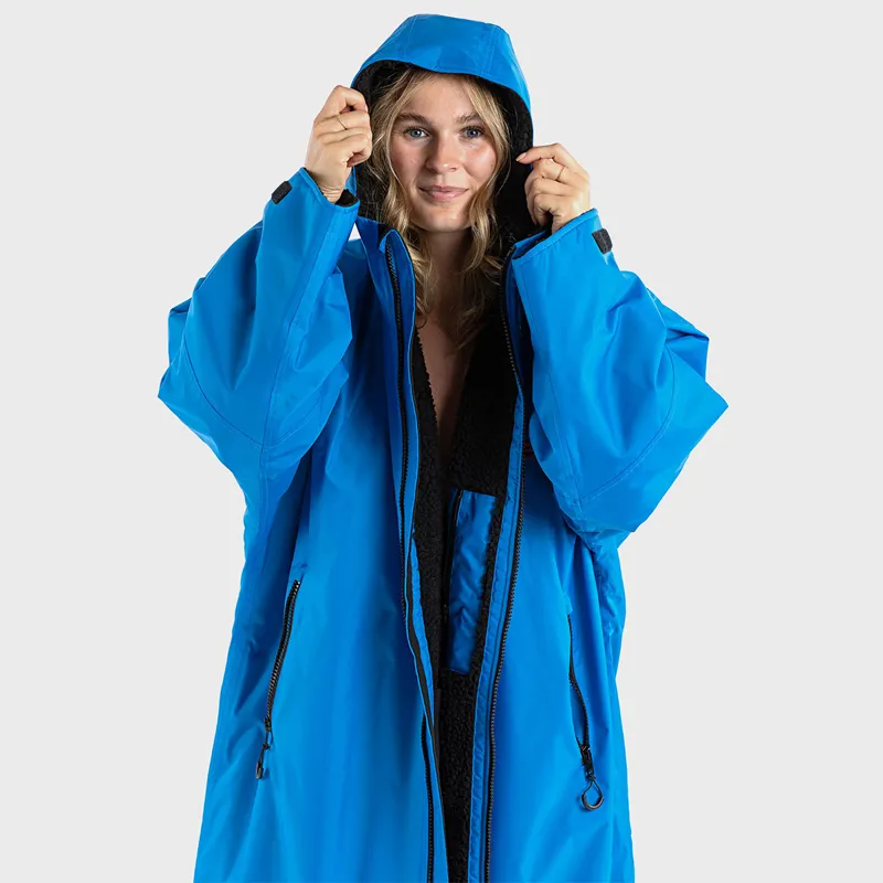 Dryrobe Advance Long Sleeve Change Robe in Cobalt Blue/Black-2