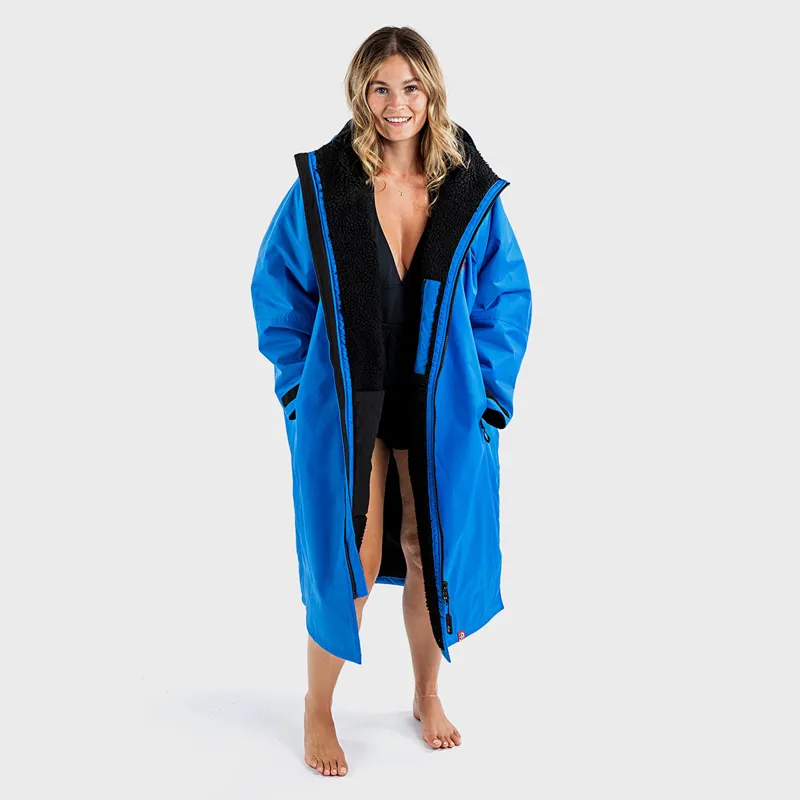 Dryrobe Advance Long Sleeve Change Robe in Cobalt Blue/Black-3
