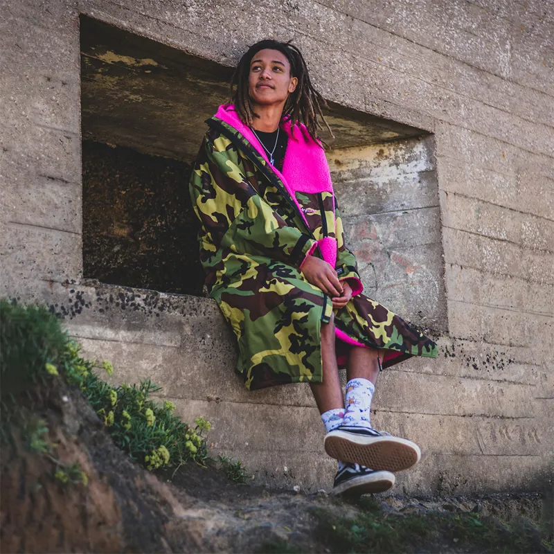 Dryrobe Advance Long Sleeve Change Robe in Camo/Pink-5