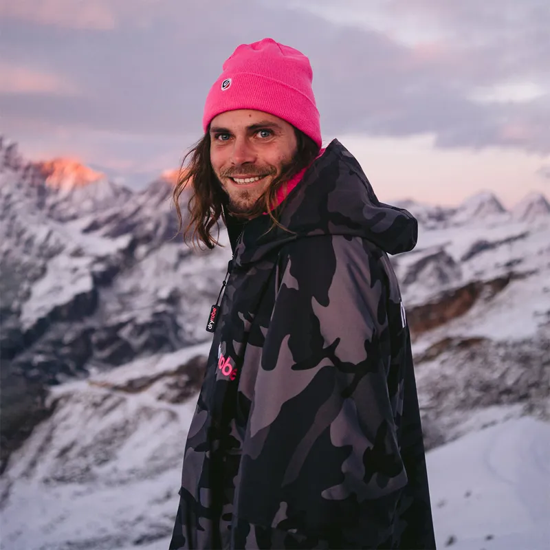 Dryrobe Advance Long Sleeve Changing Robe in Black Camo-Pink-6