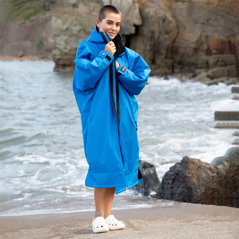 Dryrobe Advance Long Sleeve Change Robe in Cobalt Blue/Black-6