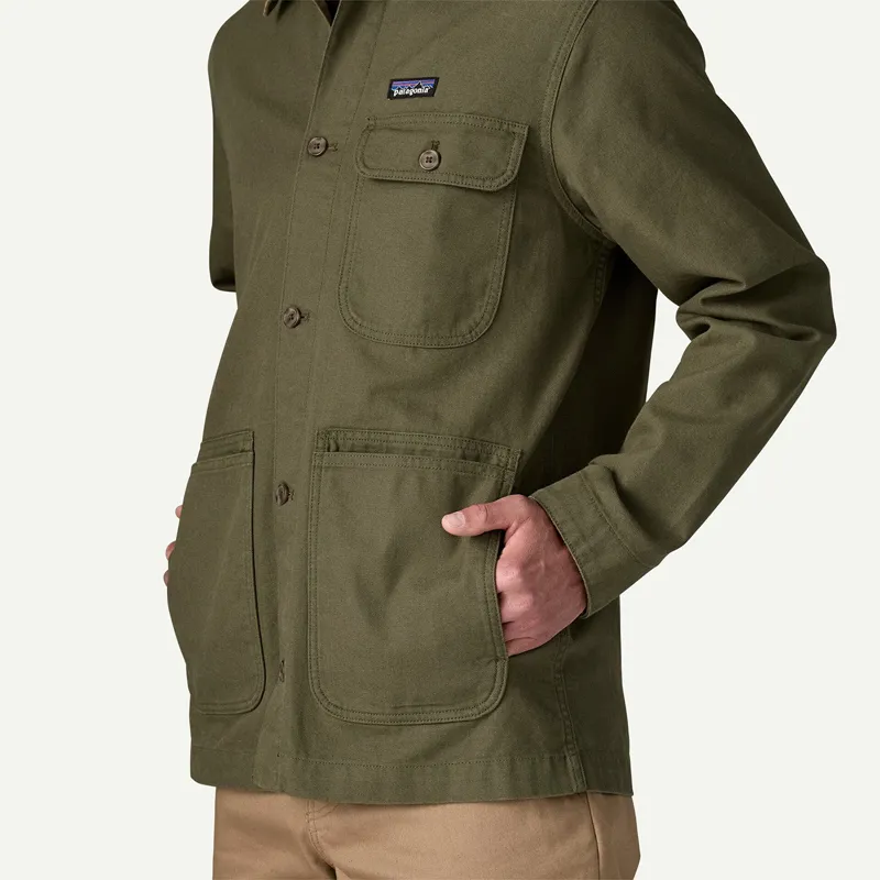Patagonia Men's Point Reyes Canvas Jacket in Basin Green-4