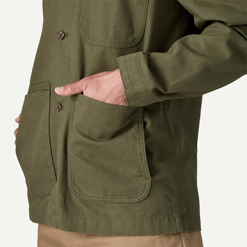 Patagonia Men's Point Reyes Canvas Jacket in Basin Green-5
