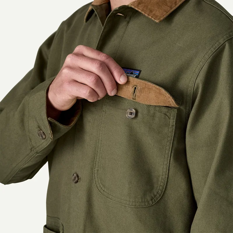 Patagonia Men's Point Reyes Canvas Jacket in Basin Green-6