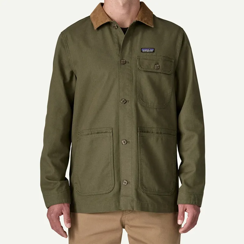 Patagonia Men's Point Reyes Canvas Jacket in Basin Green-7