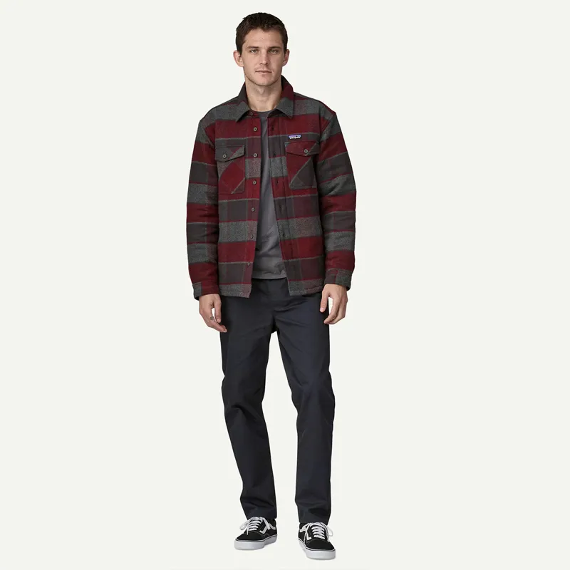 Patagonia Lightweight Insulated Fjord Flannel Shirt in William: Ink Black-3