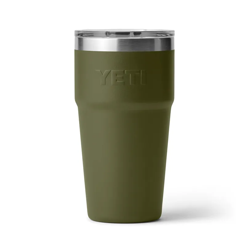 Yeti Rambler 20oz Stackable Cup in Olive/King Crab Orange-1