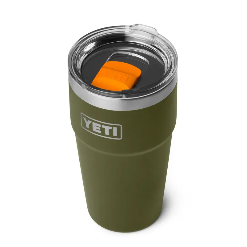 Yeti Rambler 20oz Stackable Cup in Olive/King Crab Orange-2