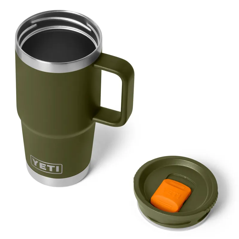 Yeti Rambler 20oz Travel Mug in Olive/King Crab Orange-3