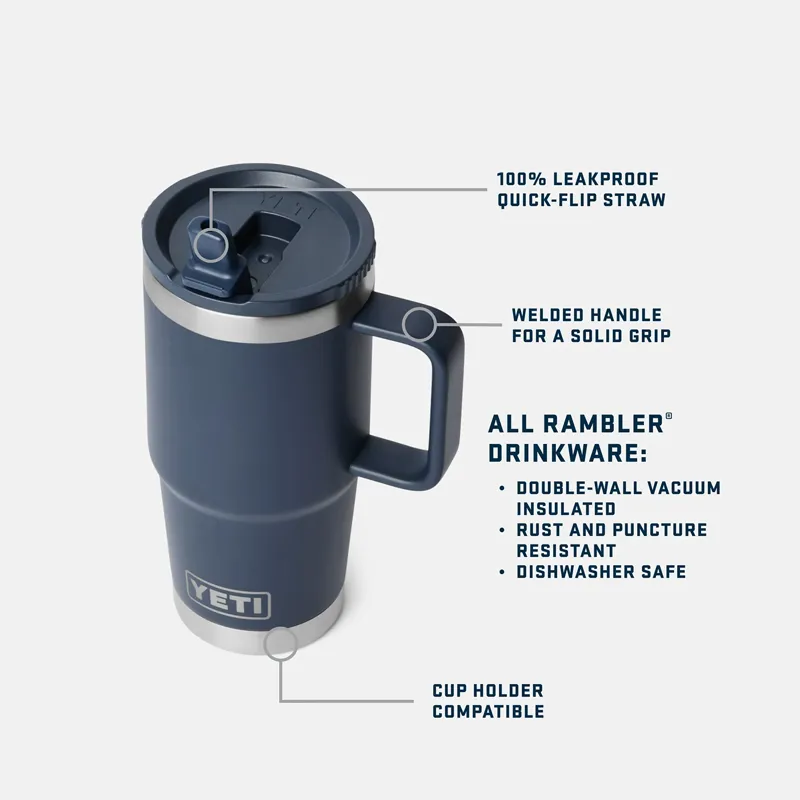 Yeti Rambler 20oz Travel Straw Mug in Navy-4