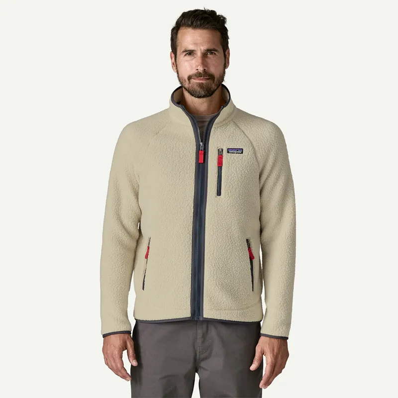 Patagonia Men's Retro Pile Fleece Jacket in Pelican/Smolder Blue-1
