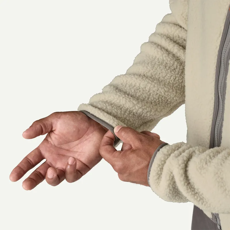 Patagonia Men's Retro Pile Fleece Jacket in Pelican/Smolder Blue-5