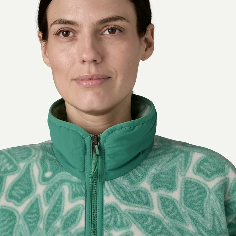 Patagonia Womens' Synchilla Fleece Jacket in Bees and Flowers: Heartleaf Green-6
