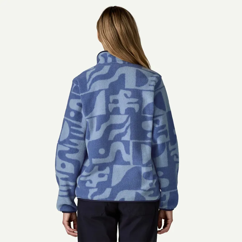 Patagonia Womens Lightweight Synchilla Snap-T Fleece Pullover in Mother Tree: Barnacle Blue-2