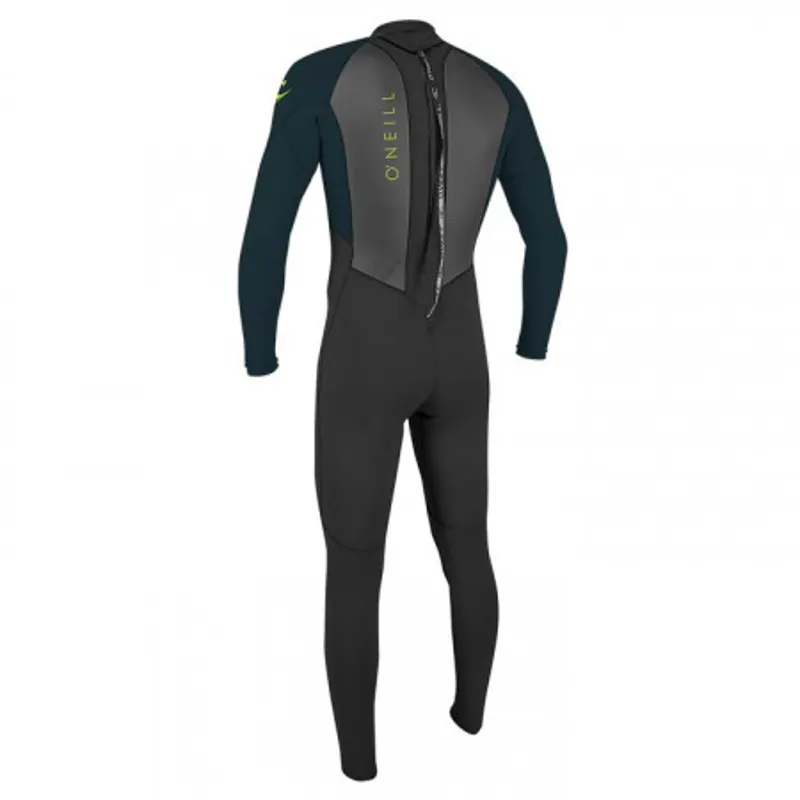 O Neill Reactor Youth 3-2mm Back Zip Wetsuit in Black/Slate-1