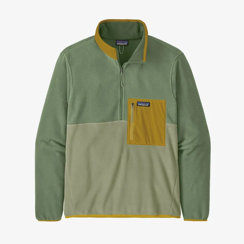 Patagonia Microdini 1/2 Zip Pullover in Salvia Green