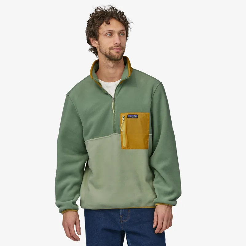 Patagonia Microdini 1/2 Zip Pullover in Salvia Green-1