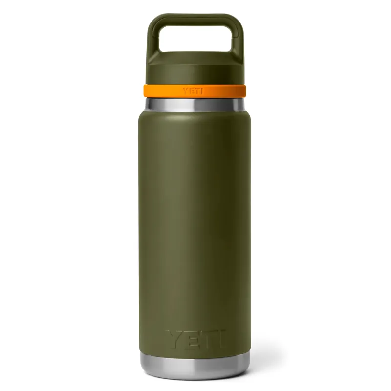 Yeti Rambler 26oz Chug Bottle in Olive/King Crab Orange-1