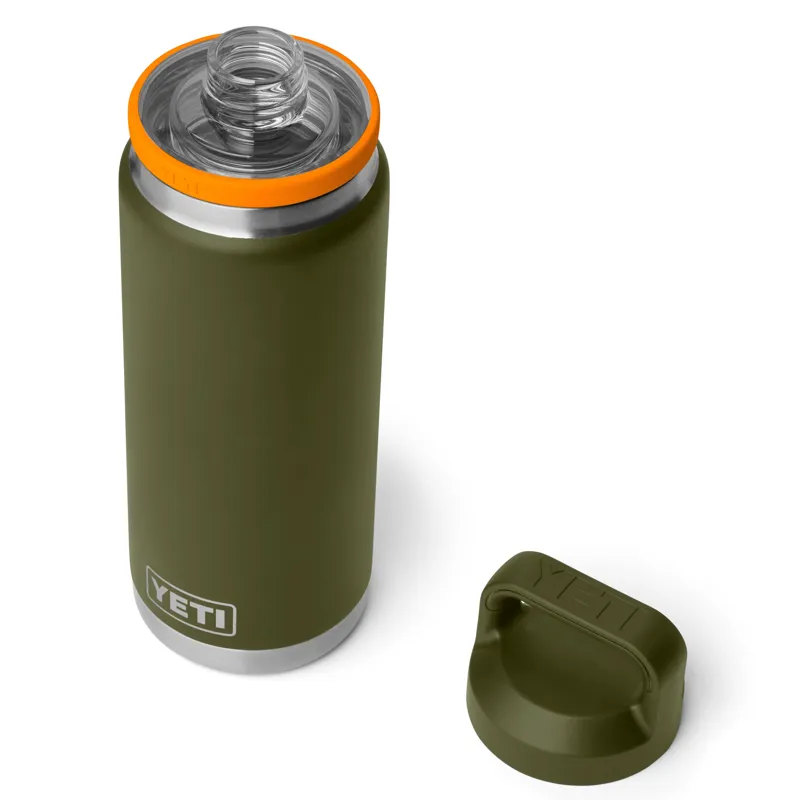 Yeti Rambler 26oz Chug Bottle in Olive/King Crab Orange-2