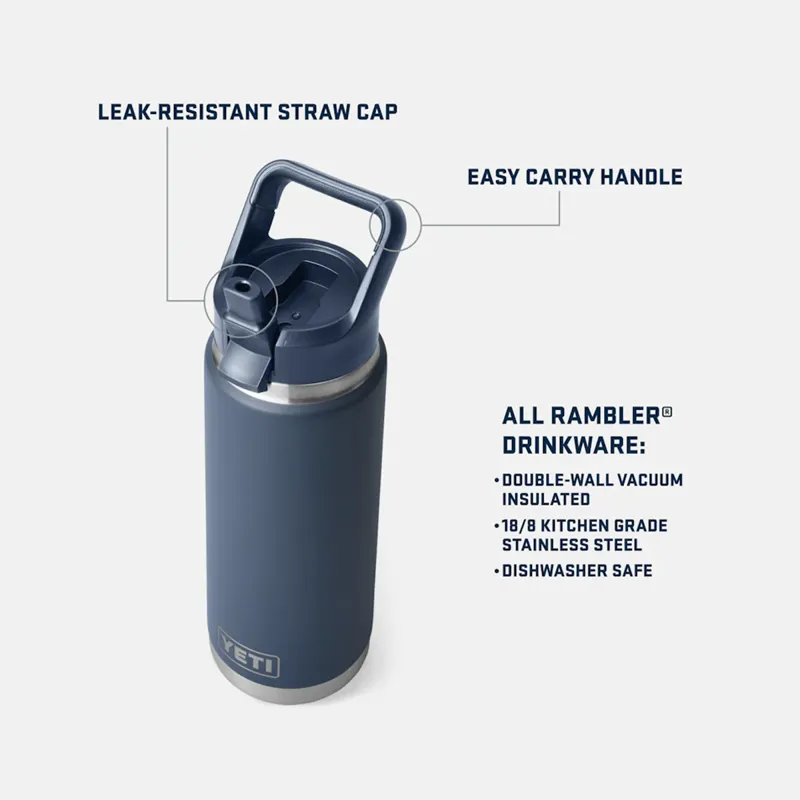 Yeti Rambler 26oz Straw Bottle in Navy-4