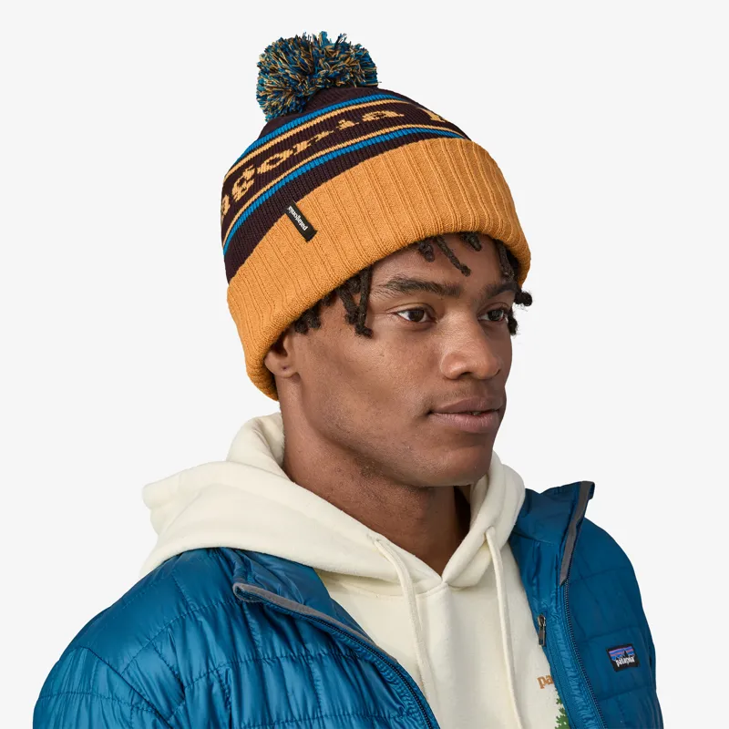 Patagonia Powder Town Beanie in Park Stripe: Dried Mango-1