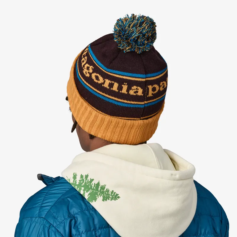 Patagonia Powder Town Beanie in Park Stripe: Dried Mango-2