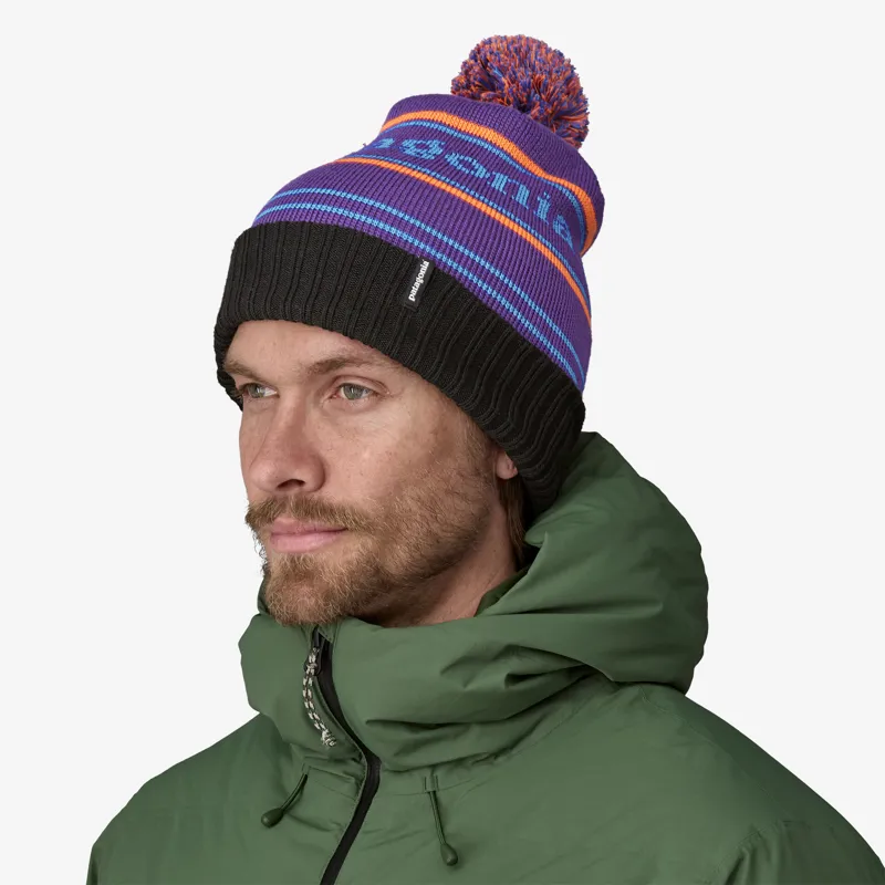 Patagonia Powder Town Beanie in Park Stripe: Purple-1