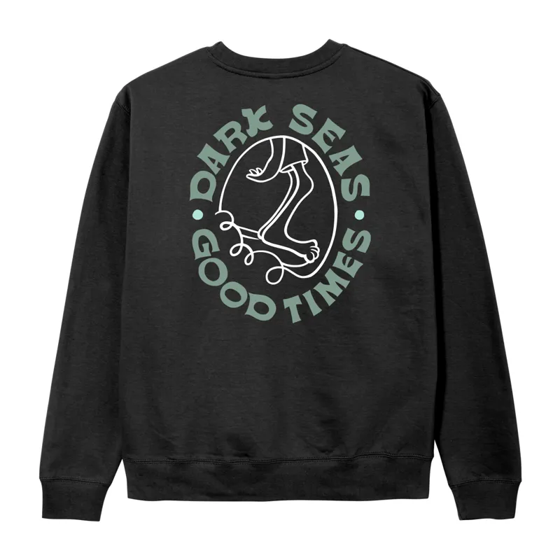 Dark Seas Nose Rider Crew Sweatshirt in Pigment Black