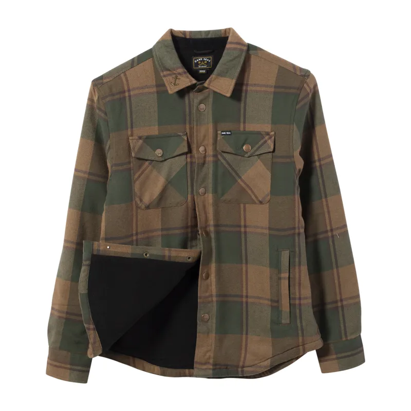 Dark Seas Barracks Heavyweight Woven Jacket in Green-1