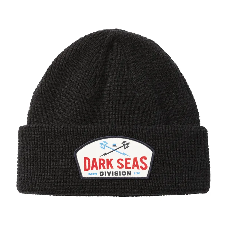 Dark Seas Waffle Beanie in Black