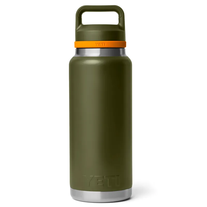Yeti Rambler 36oz Chug Bottle in Olive/King Crab Orange-1