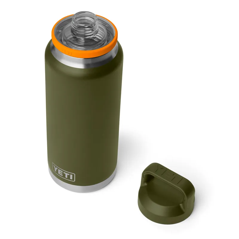 Yeti Rambler 36oz Chug Bottle in Olive/King Crab Orange-2